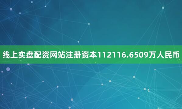 线上实盘配资网站注册资本112116.6509万人民币